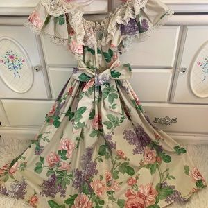Vtg Loralie original girls floral dress size 5